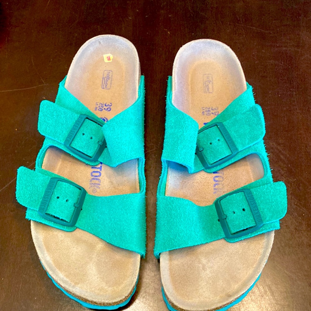 Green Suede Birkenstocks